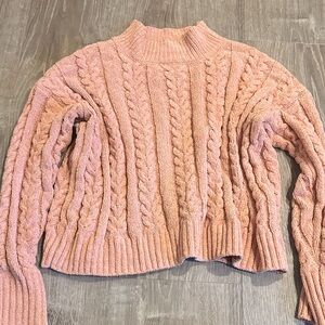 Hippie Rose Pink Cable Knit Sweater